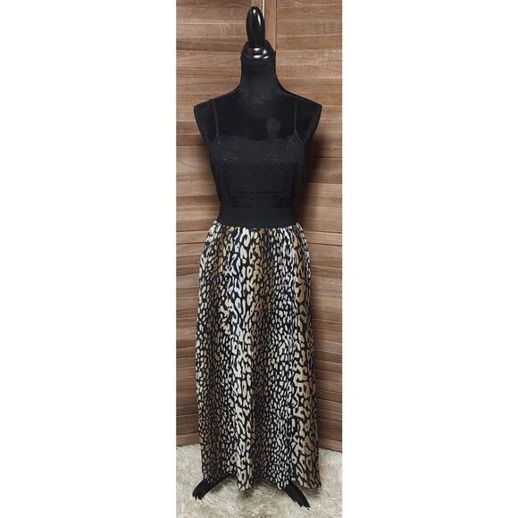 Victoria New Womens XL Lined Maxi Skirt Summer Beach Pleated Elastic High Waist - Picture 1 of 9